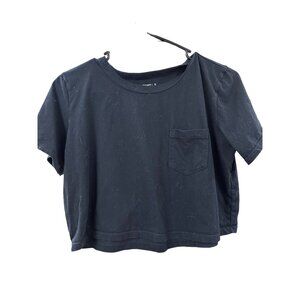 🌸3/$15🌸Black Jockey Crop T-shirt with Small Pocket sz Medium
